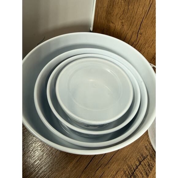 Set Of 4 Vintage Blue Floral Storage Bowl Set Blue Velvet Blue Roses - Picture 5 of 7